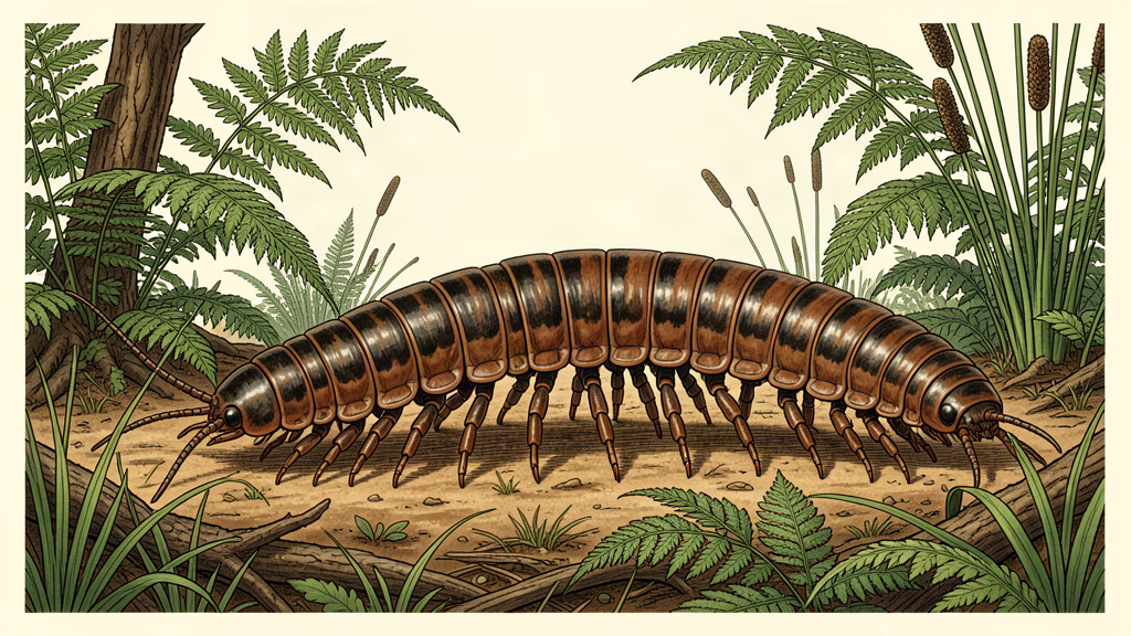 Arthropleura armata, giant millipede of the Carboniferous