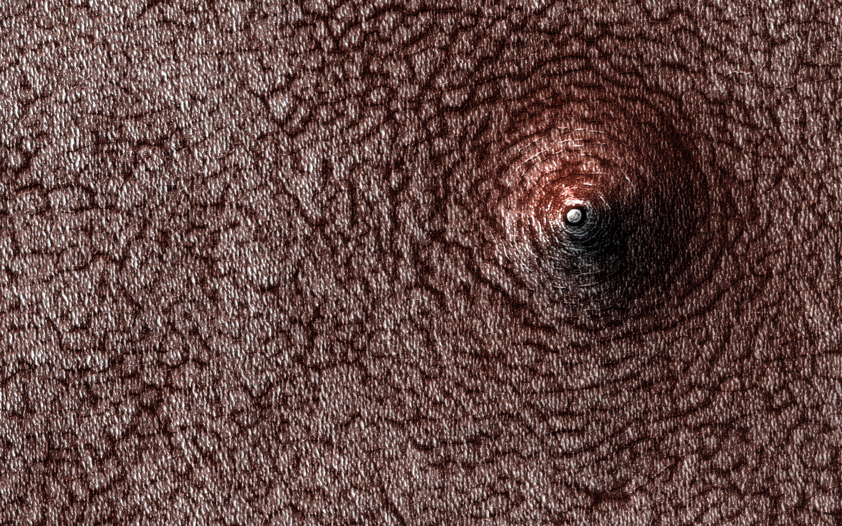 Mars surface showing features indicating ancient water activity