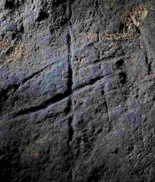 Cross-hatched Neanderthal engraving found on the floor of Gorhams Cave in Gibraltar